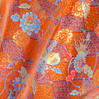 Longevity, Prosperity, and Abundant Blessings (Orange) Song Brocade Fabric