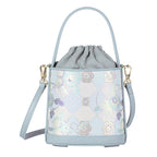 Purple Song Brocade Bucket Bag - Longevity, Prosperity and Abundant Blessings