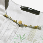 Front-Opening Song Brocade Silk Vest - Wind and Polygonatum Odoratum (Green)