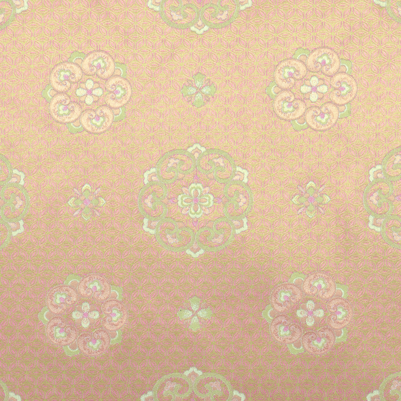 Baoxiang Flower (Pink Green) Song Brocade Fabric