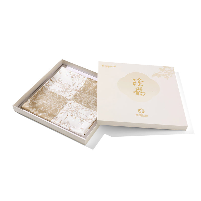 Double-Mirror Lily of the Valley Square Mulberry Silk Scarf