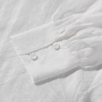White Salt-Shrunk Textured Silk Top