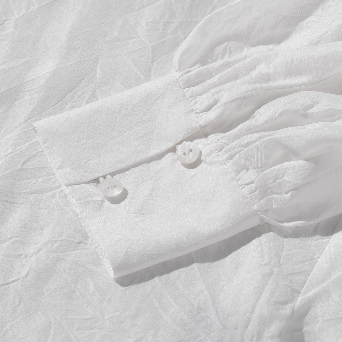 White Salt-Shrunk Textured Silk Top