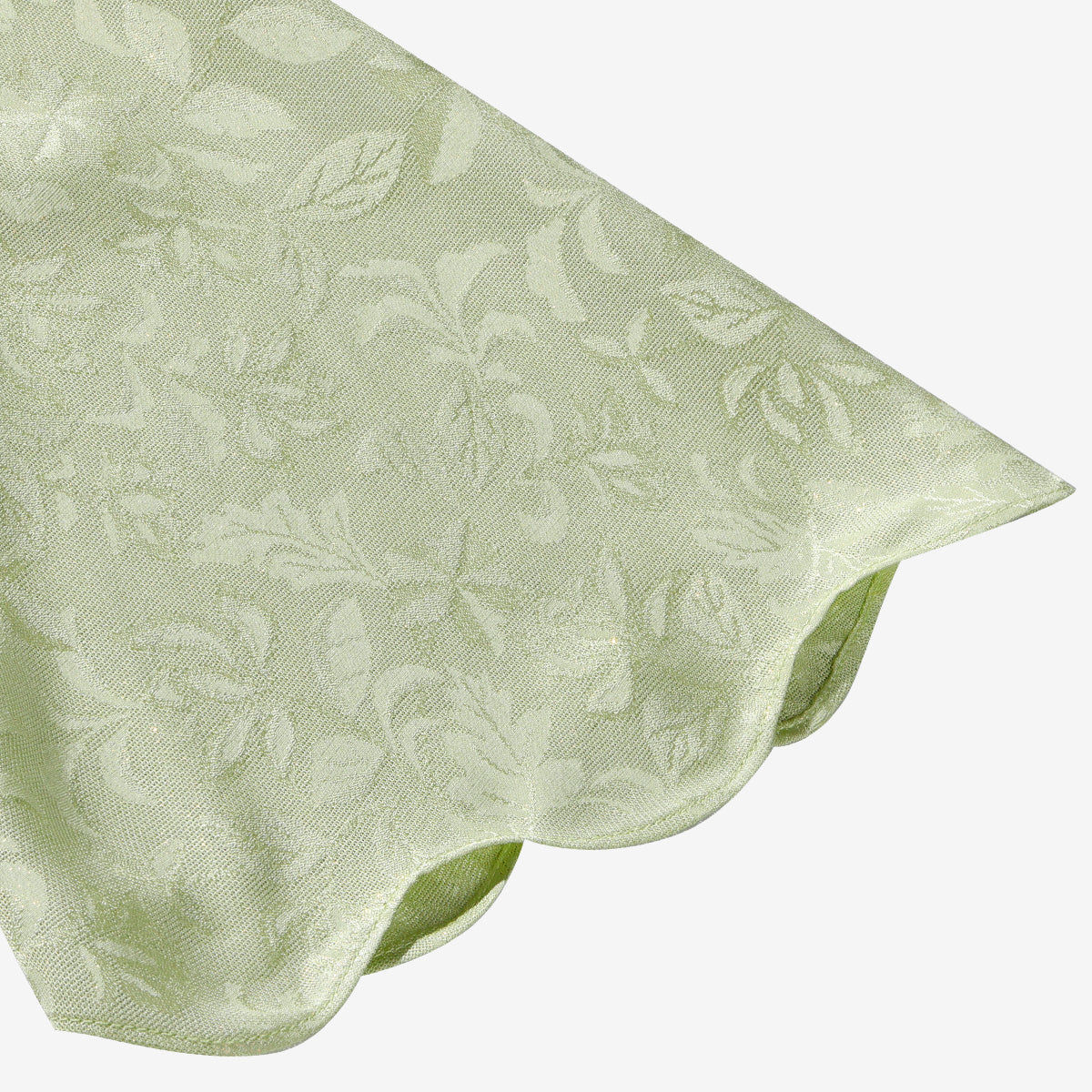 Women's Green Silk Luo Wide-Sleeve Top with Vines and Floral Shadows