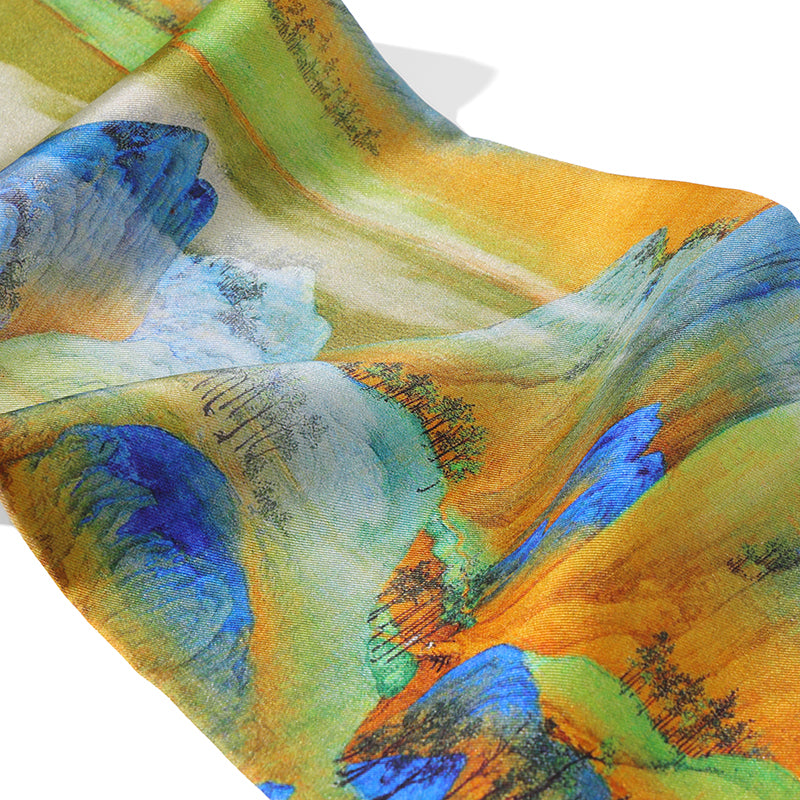 Retreat in the Emerald Ravine Easy-to-Wear Mulberry Silk Scarf