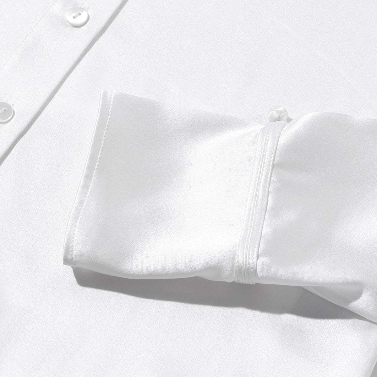 White Heavy Satin Blouse