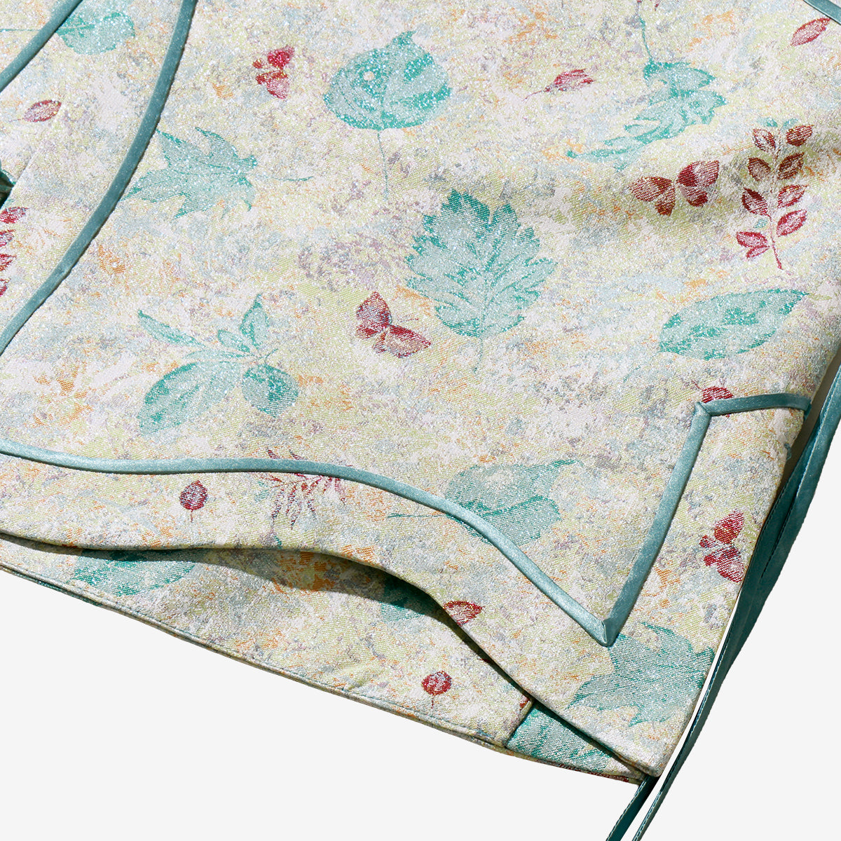 Iridescent Liuli Song Brocade Side-Fastening Vest - Crimson Clouds & Delicate Shadows