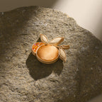 Persimmons Bring Good Fortune Flower-shaped Brooch