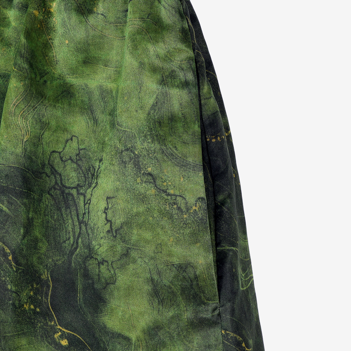 Green Base Loong Pattern Shorts