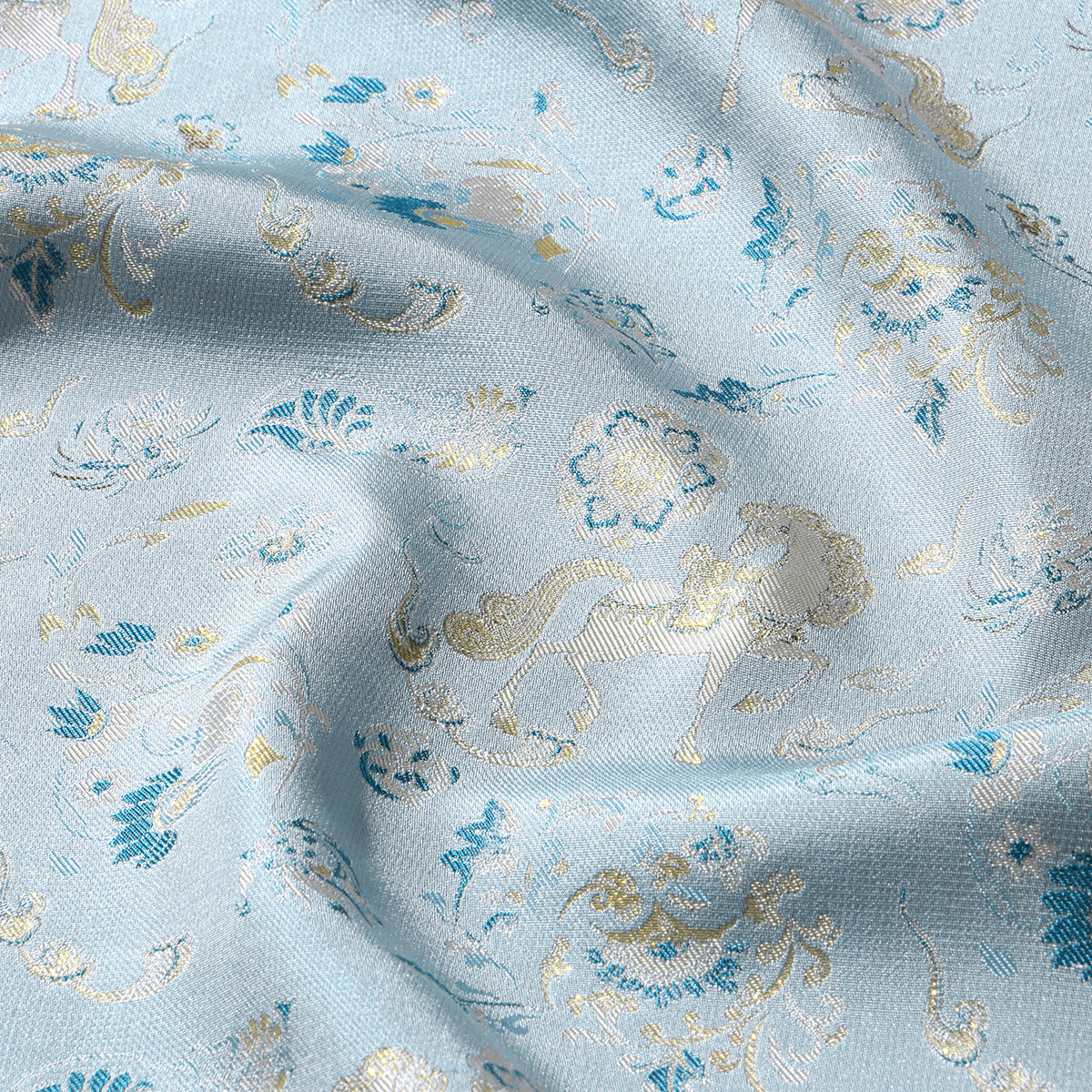 Song Brocade Silk Top - Auspicious Steeds & Flourishing Blossoms