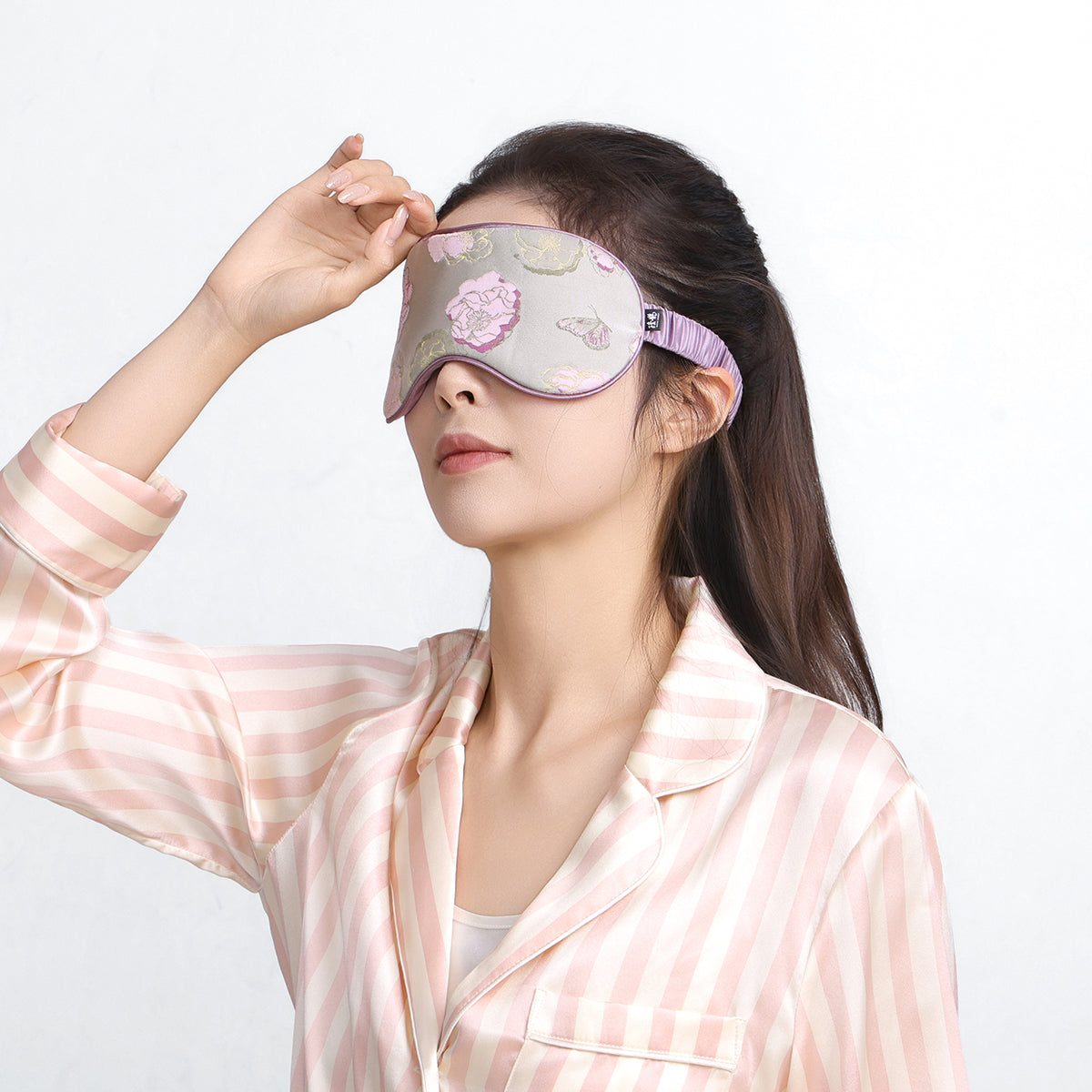 Butterflies Flitting Among the Flowers (Green) Eye Mask
