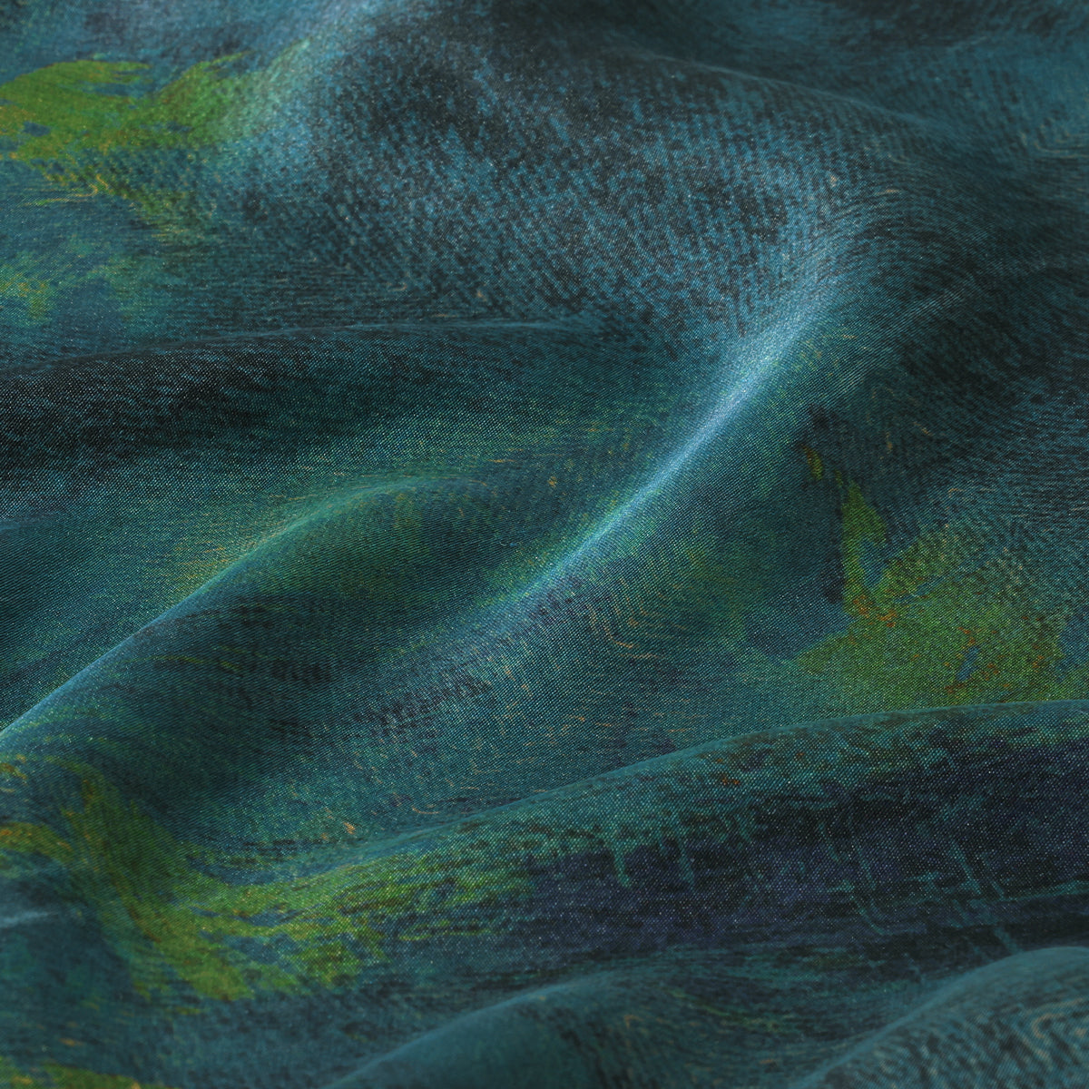 Blue and Green Gradient Xiangyunsha Blouse