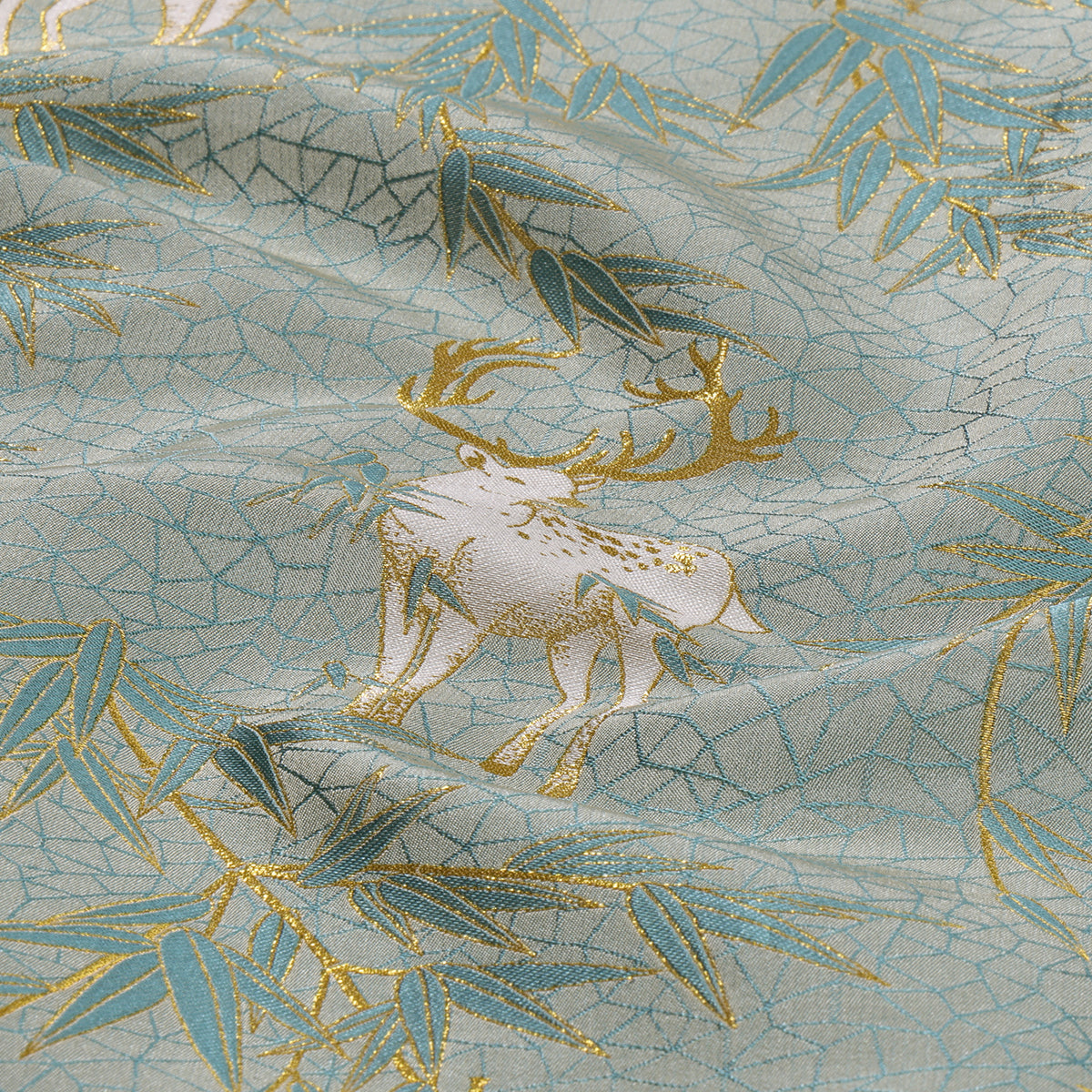 Deer and Bamboo in Harmony (Blue Gold Weaving) Vest