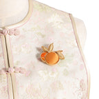Persimmons Bring Good Fortune Flower-shaped Brooch