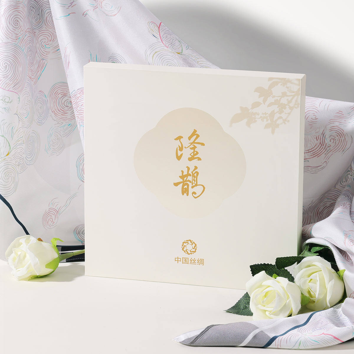 Spirit Rabbit Among the Clouds Silk Hair Scarf/ Silk Head Scarf/ Silk Neck Scarf for Women