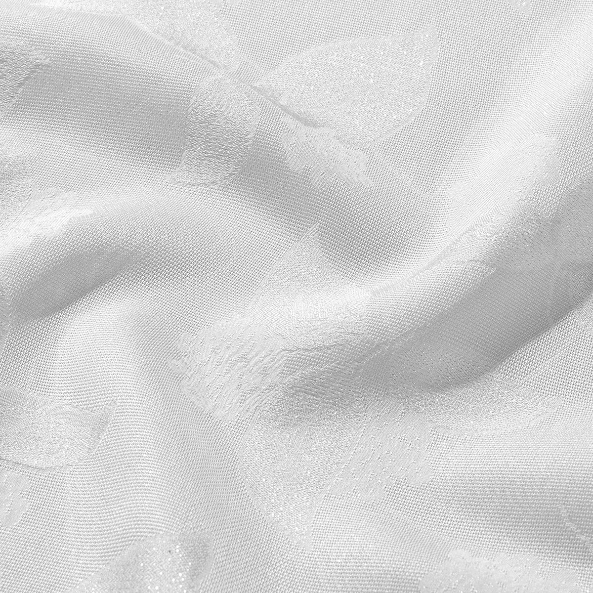 Silver-Woven Luo Silk A-Line Skirt - Elegant Leaves Shimmering