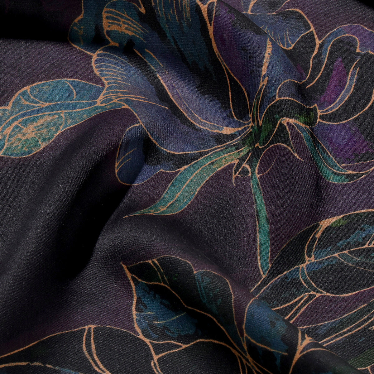 Dark Purple Peony Xiangyunsha Cheongsam