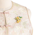 Lingering Fragrance of Golden Stamens Flower-shaped Brooch