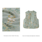 Deer and Bamboo in Harmony (Blue Gold Weaving) Vest