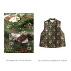 Song Brocade Vest - Elephant of Peace (Green)