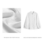Camellia and Butterfly Jacquard Satin Shirt