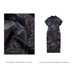 Dark Purple Peony Xiangyunsha Cheongsam