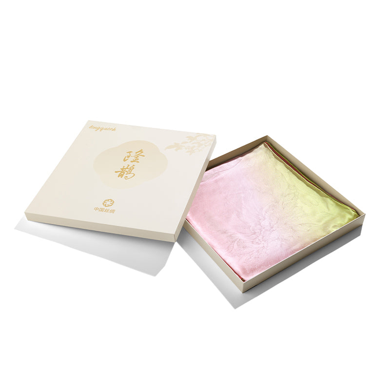 Misty Pink Soft Petals of Peony Long Mulberry Silk Scarf