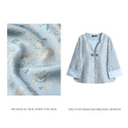 Song Brocade Silk Top - Auspicious Steeds & Flourishing Blossoms
