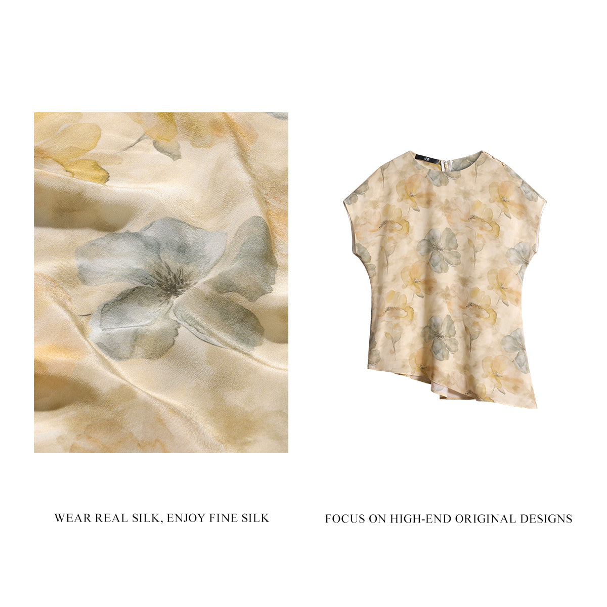 Monet Floral Shadows Double Crepe Top