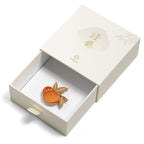 Persimmons Bring Good Fortune Flower-shaped Brooch
