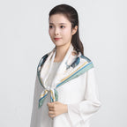 Fragrance of the Blue Magnolia Mulberry Square Silk Scarf for Women
