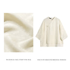 Linghua Reflects Gold (Gold Weaving) Three-quarter Sleeve Top