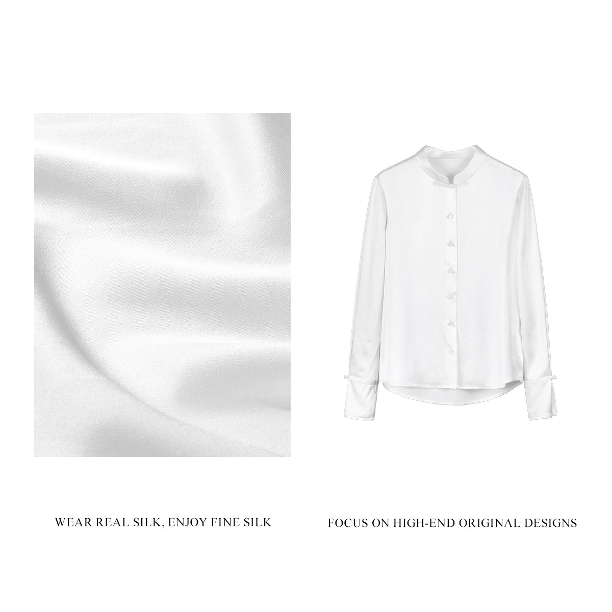 White Heavy Satin Blouse