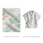 Song Brocade Cross-Collar Vest - Jade Elegance (Green)