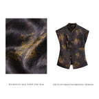 Xiangyunsha Silk Asymmetric-Front Top - Snow-Kissed Camellia