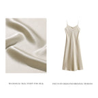 Light Champagne Silk Crepe Satin Cami Dress