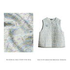 Jade Pink Song Brocade Round-Neck Vest - Loong and Phoenix Pattern