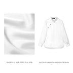 White Heavy Satin Side-fastening Blouse