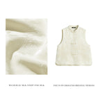 Silk and Wool Blend Vest - Butterfly Shadows Among Resting Clouds