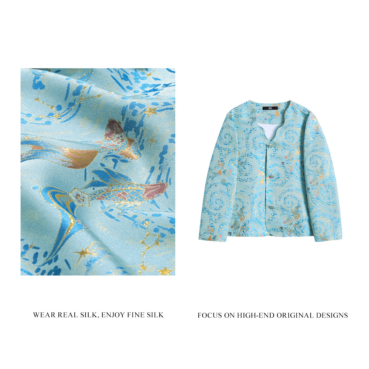 Song Brocade Coat - Pisces (Blue)