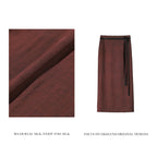 Red Plain Crepe Satin Xiangyunsha Skirt