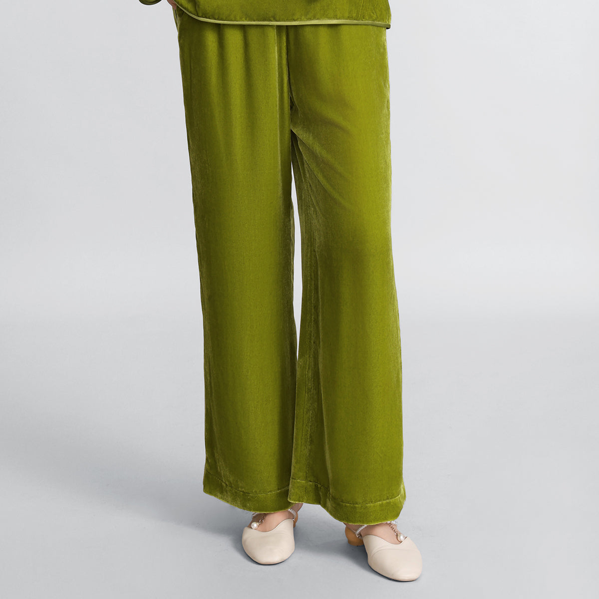 Light Green Velvet Trousers