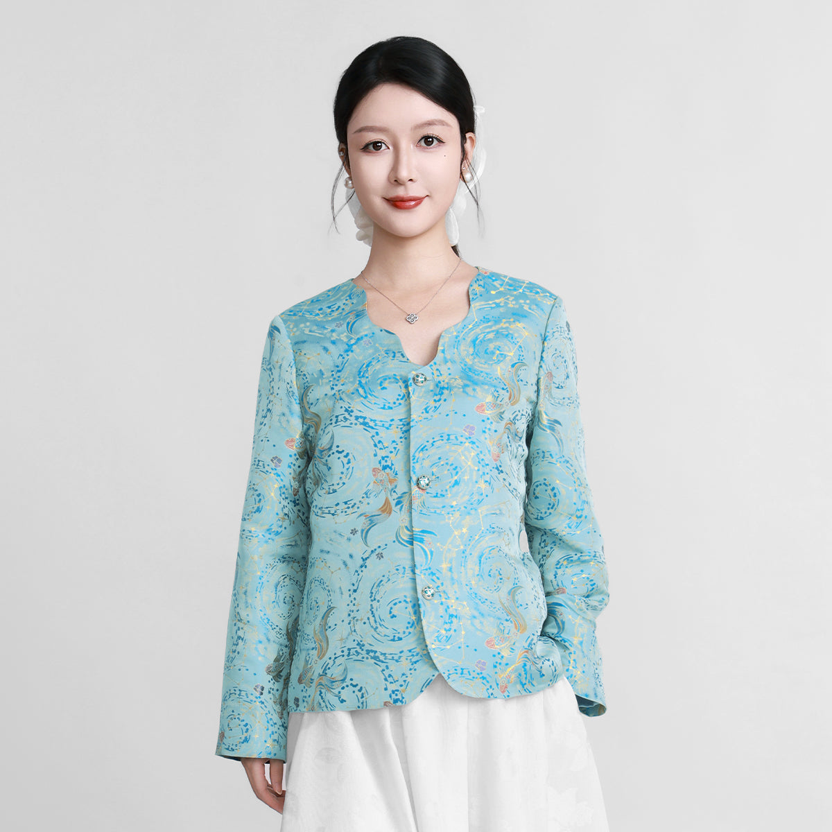 Song Brocade Coat - Pisces (Blue)
