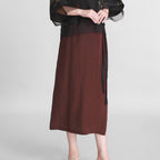 Red Plain Crepe Satin Xiangyunsha Skirt