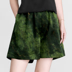 Green Base Loong Pattern Shorts