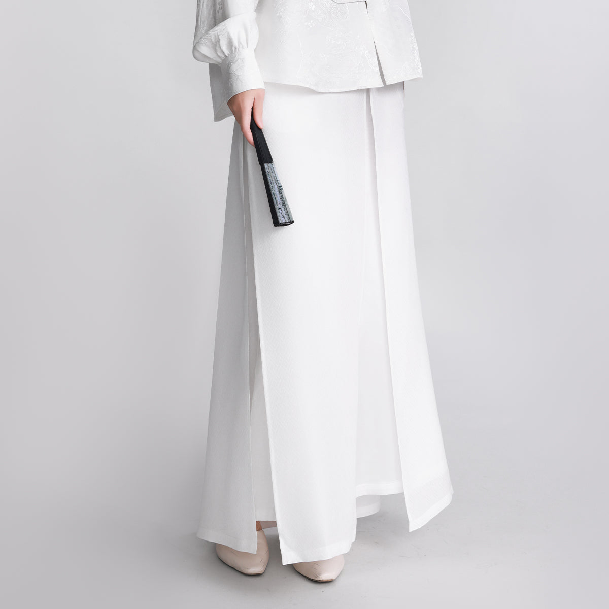 Gong-Pattern Woven Plain Luo Song-Style Trousers