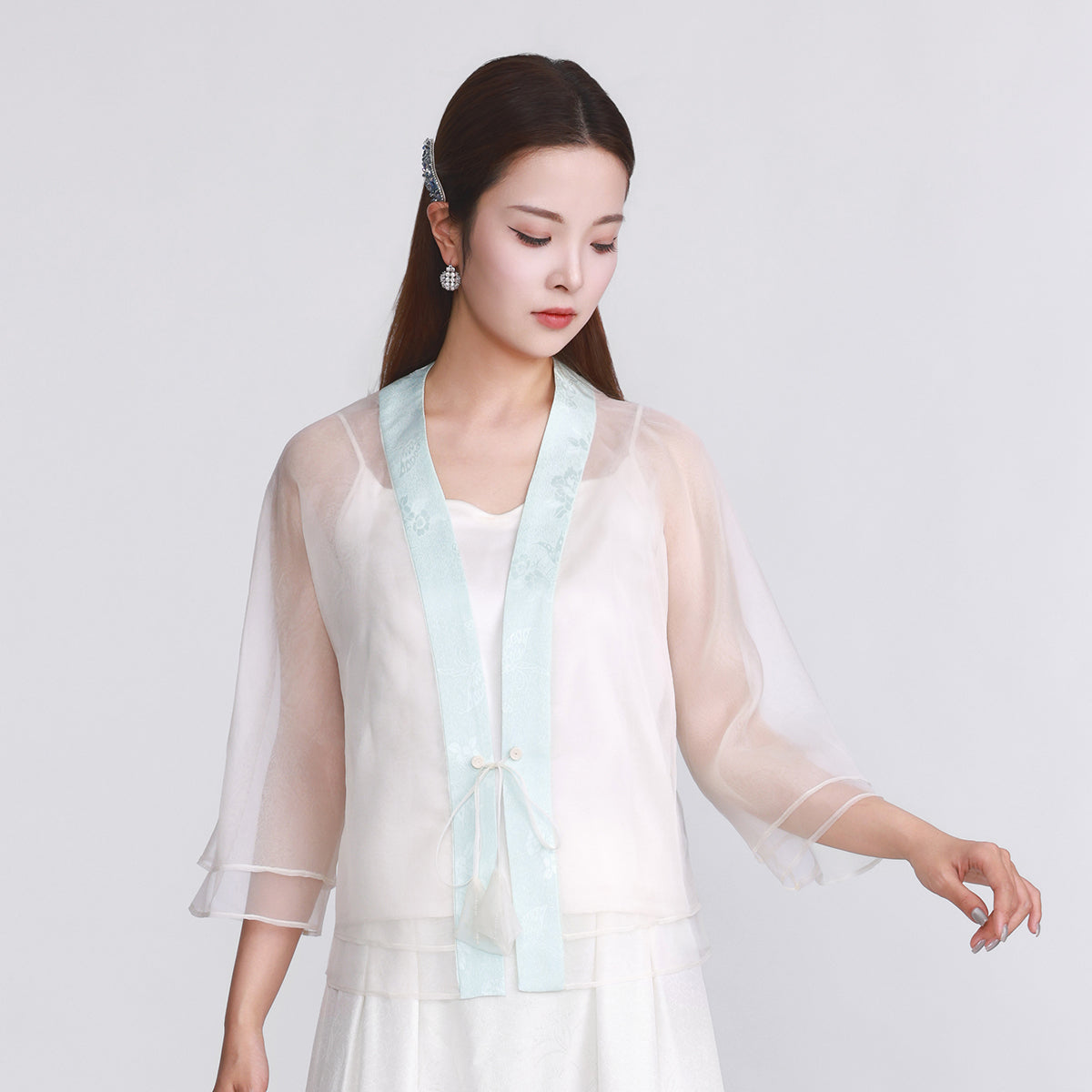 Blue Green Butterfly Xiao Top