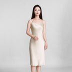 Light Champagne Silk Crepe Satin Cami Dress