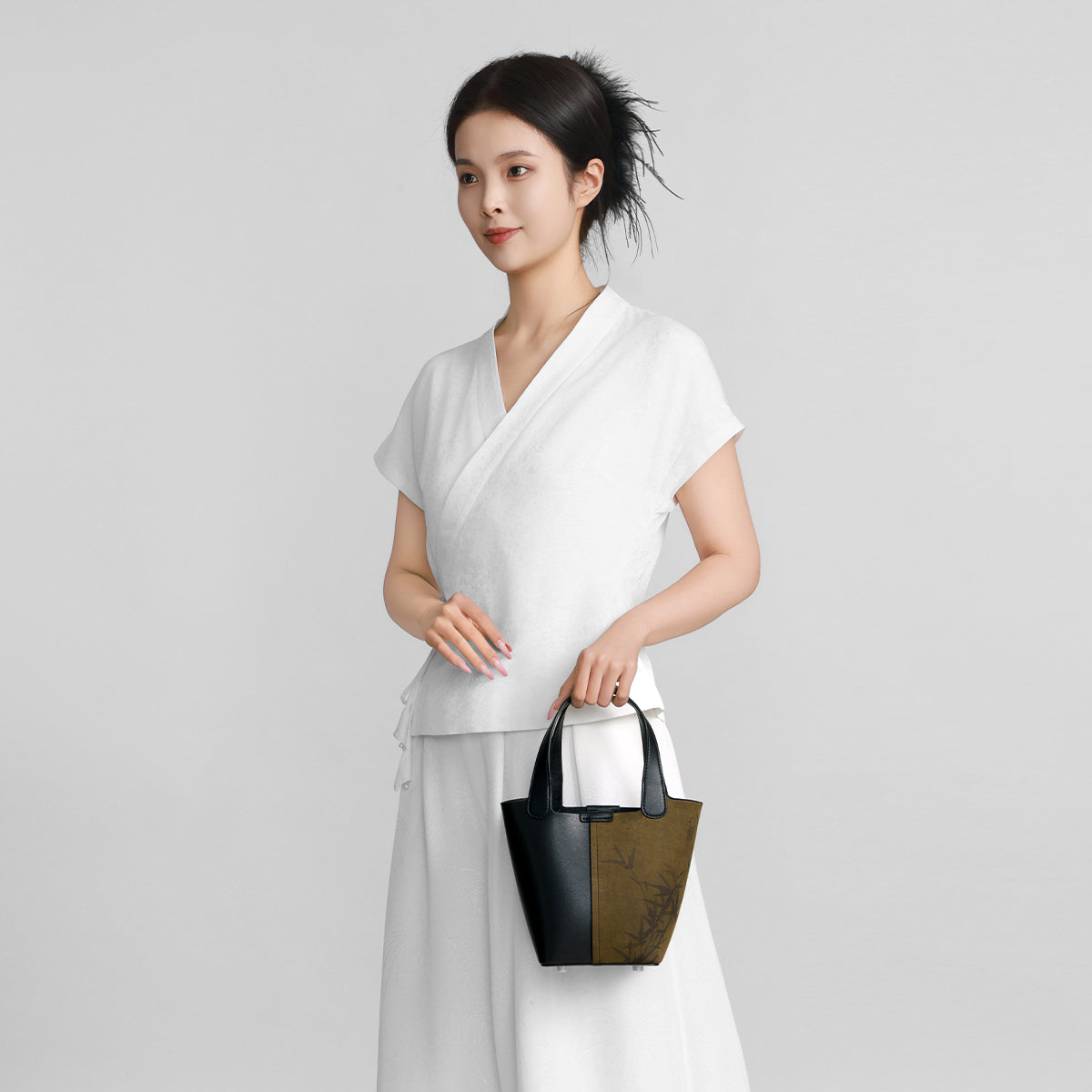 Xiangyunsha Handbag - Bamboo Leaves