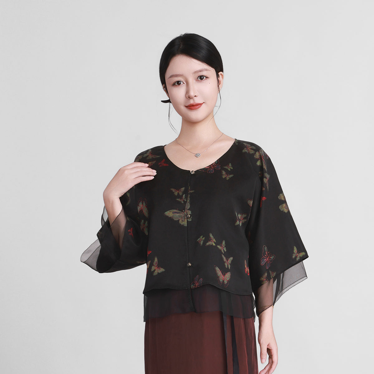 Colorful Butterflies Flutter Top